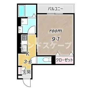 AKコンフォルト高崎栄町【202号室】の間取り
