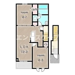 2LDKの間取り画像