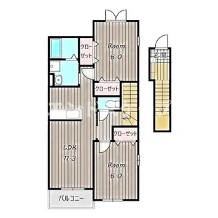 メゾン・アンソレイエ Ⅱ【2階】の間取り
