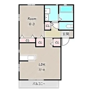 カーサドマーニA【1階】の間取り