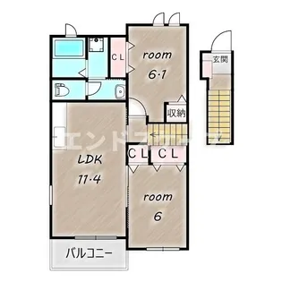 ヴィラ・フォレストA【2階】の間取り