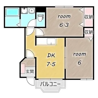 カファーラA【1階】の間取り