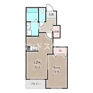 メゾンドハル【1階】の間取り