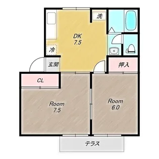 ジュネスなかじま A【101号室】の間取り