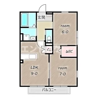 ヴィルヌーブ・パルC棟【2階】の間取り