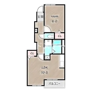 ビサイド・萩B【1階】の間取り