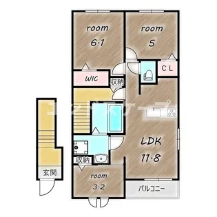 プレッソ高崎B【2階】の間取り