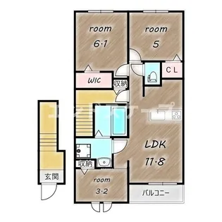 プレッソ高崎B【2階】の間取り