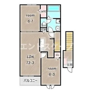 グランシャリオ富岡 壱番館【2階】の間取り