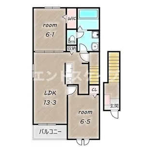グランシャリオ富岡 壱番館【2階】の間取り
