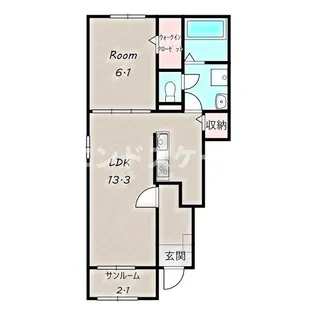 グランシャリオ富岡 壱番館【1階】の間取り