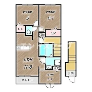 プレッソ高崎F【2階】の間取り