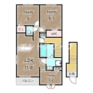 プレッソ高崎D【2階】の間取り
