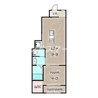 ヴィラ・ソレイユ B【1階】の間取り