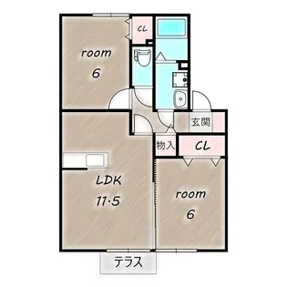 ロイヤルガーデン藤川【103号室】の間取り