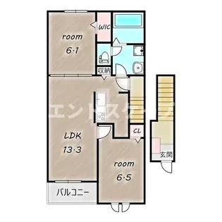 クレイドル下斎田A【2階】の間取り