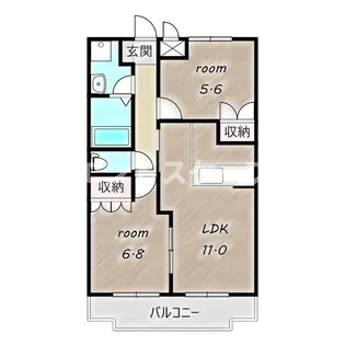ヒーリングカーサA【2階】の間取り