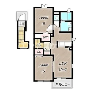 ステラパルテB【2階】の間取り