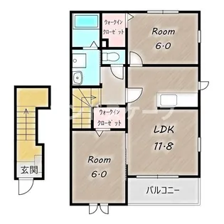 プリート・コルソB【2階】の間取り