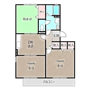 ジュネスなかじま D【102号室】の間取り