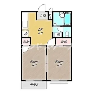 エルディム中島【1階】の間取り