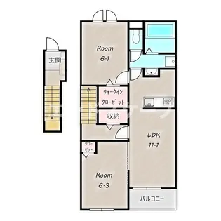 クレイドル下斎田B【2階】の間取り