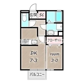 コ・クリエ B【102号室】の間取り