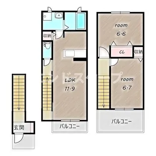 ウエストヴィレッジ【2階】の間取り