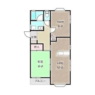 パークサイド Ⅱ【2B号室】の間取り