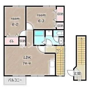 リジェールフルールC【2階】の間取り
