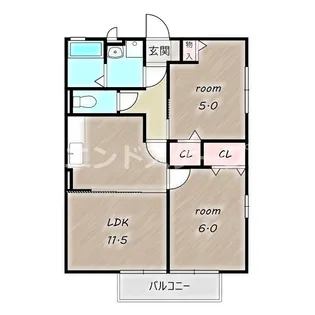 西中居ハイツ C【2階】の間取り