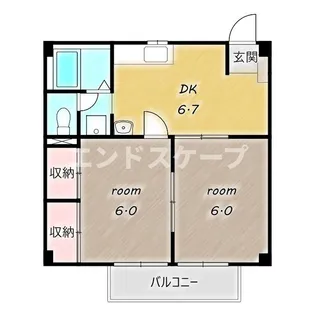 テルサ中居B【1階】の間取り