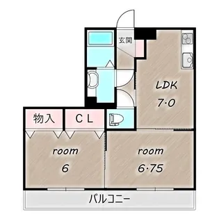オペラハウス上大島 B【205号室】の間取り