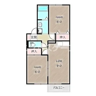 セジュール石原 B【2階】の間取り