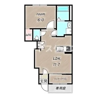(仮)朝倉町新築アパート【1階】の間取り