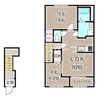 (仮)朝倉町新築アパート【2階】の間取り