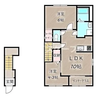 (仮)朝倉町新築アパート【2階】の間取り