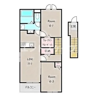 シュティル ハイム Ⅱ【2階】の間取り