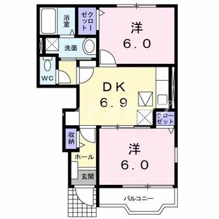 クレールコート【1階】の間取り