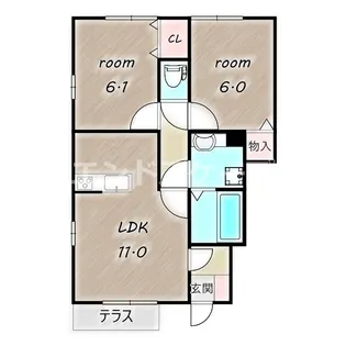 ブライトガーデン A【1階】の間取り