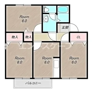 ヴェルフィーユA【1階】の間取り