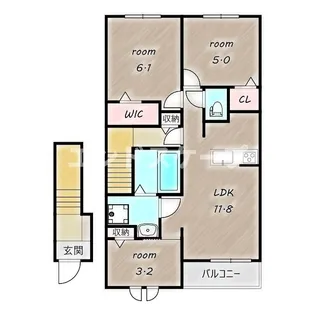 テラス M3 Ⅰ【2階】の間取り