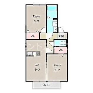 ダイヤモンド B【1階】の間取り