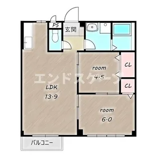 スカイハイツ【2階】の間取り