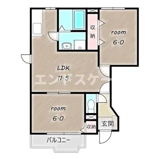 フォーシーズンズ B【1階】の間取り