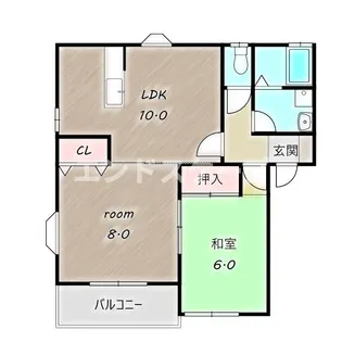 ニューパレス八坂B【101号室】の間取り