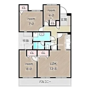 グランコート南町【302号室】の間取り