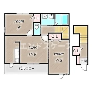 リュブミラーカⅡA【2階】の間取り