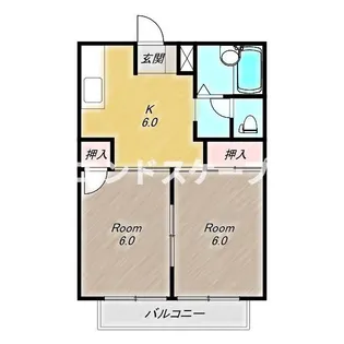 田胡ハイツ B【2階】の間取り