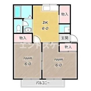 グリーンパレスA【202号室】の間取り